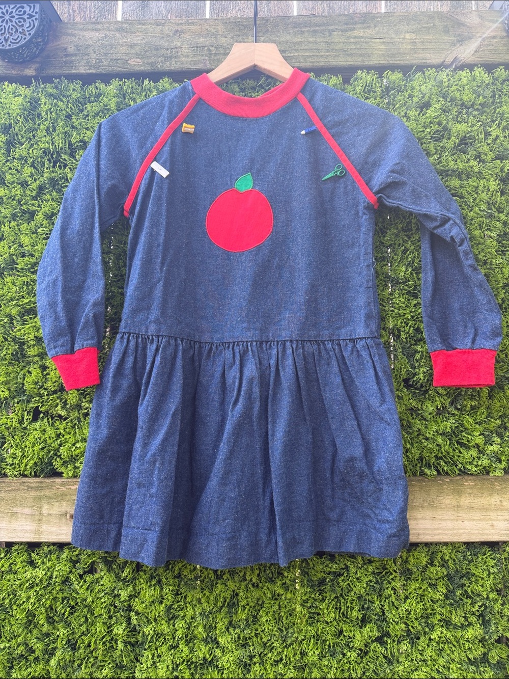 Vintage Ruth Scharf Back To School Apple Dress